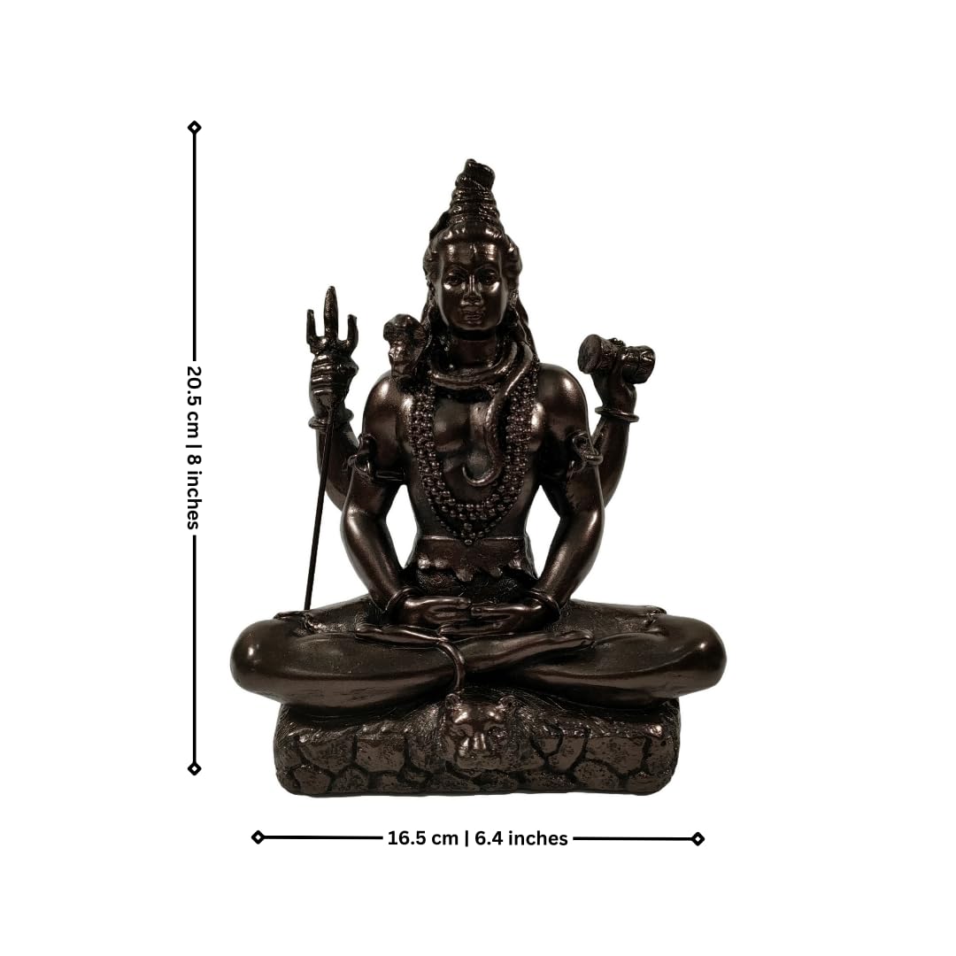 Lord Shiva Idol Statue showpiece for Home Office Decor and Pooja | Shivji murti | Polyresin | Black
