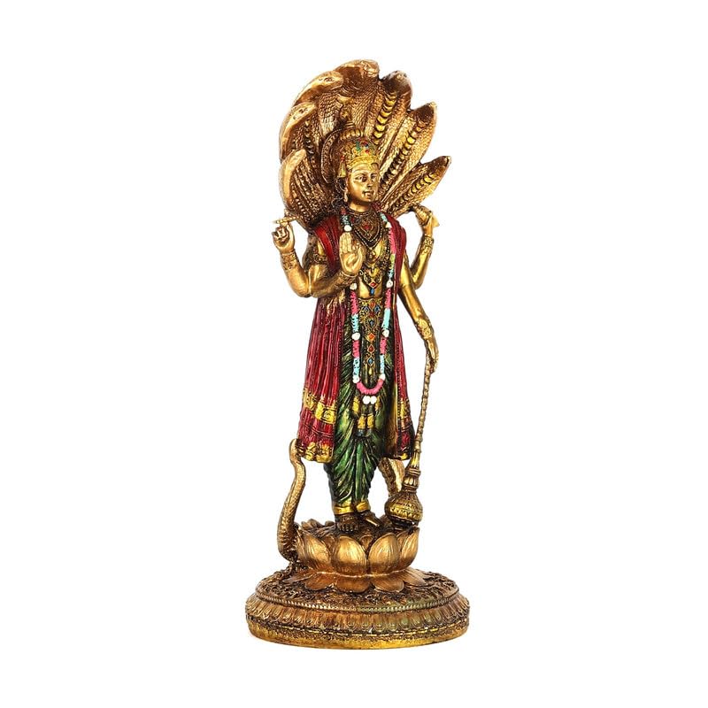 CHOKHI DHANI KALAGRAM Resin Metal Lord Vishnu Idol Sculpture Showpiece for Home Decoration