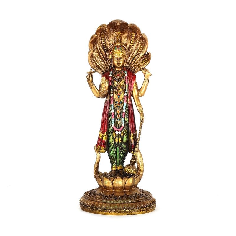 CHOKHI DHANI KALAGRAM Resin Metal Lord Vishnu Idol Sculpture Showpiece for Home Decoration