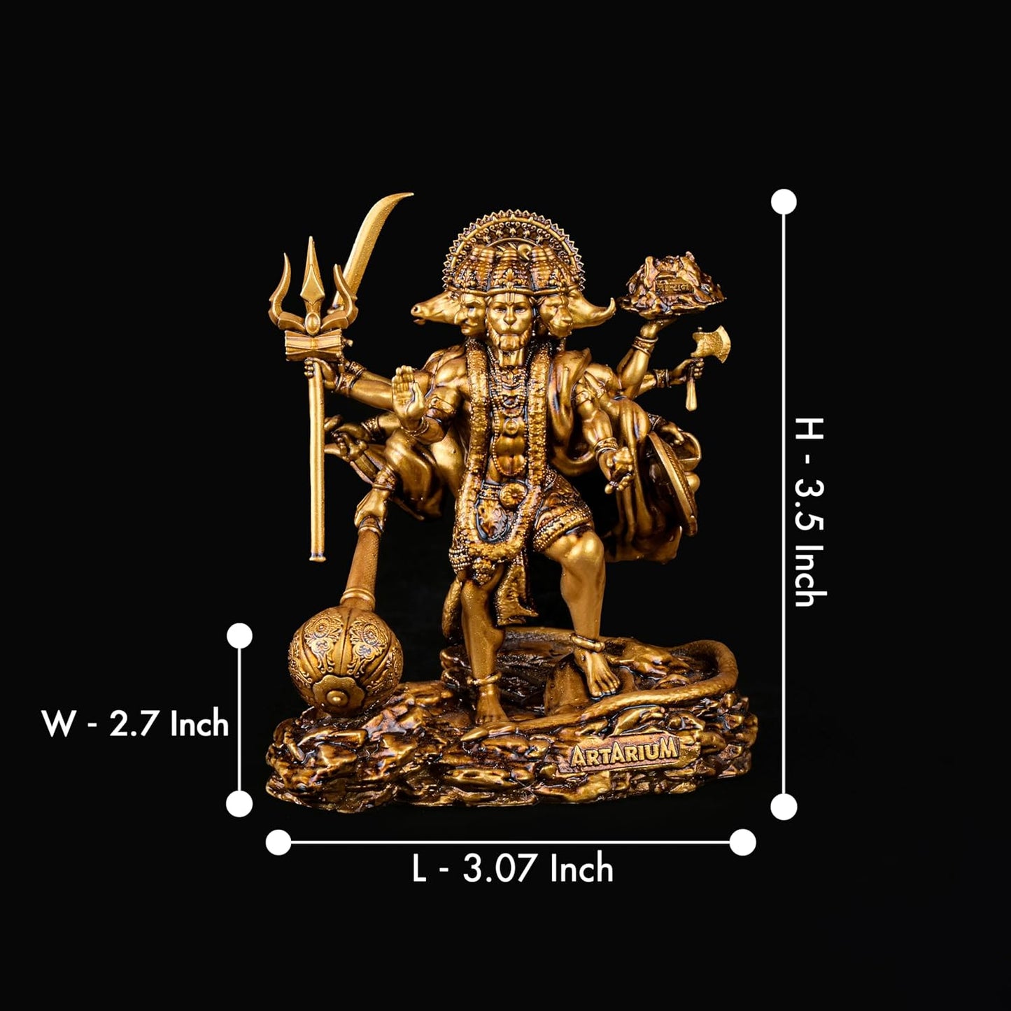 Panchmukhi Hanuman Standing Car Dashboard Home Decor Item Ganesh Murti Statue