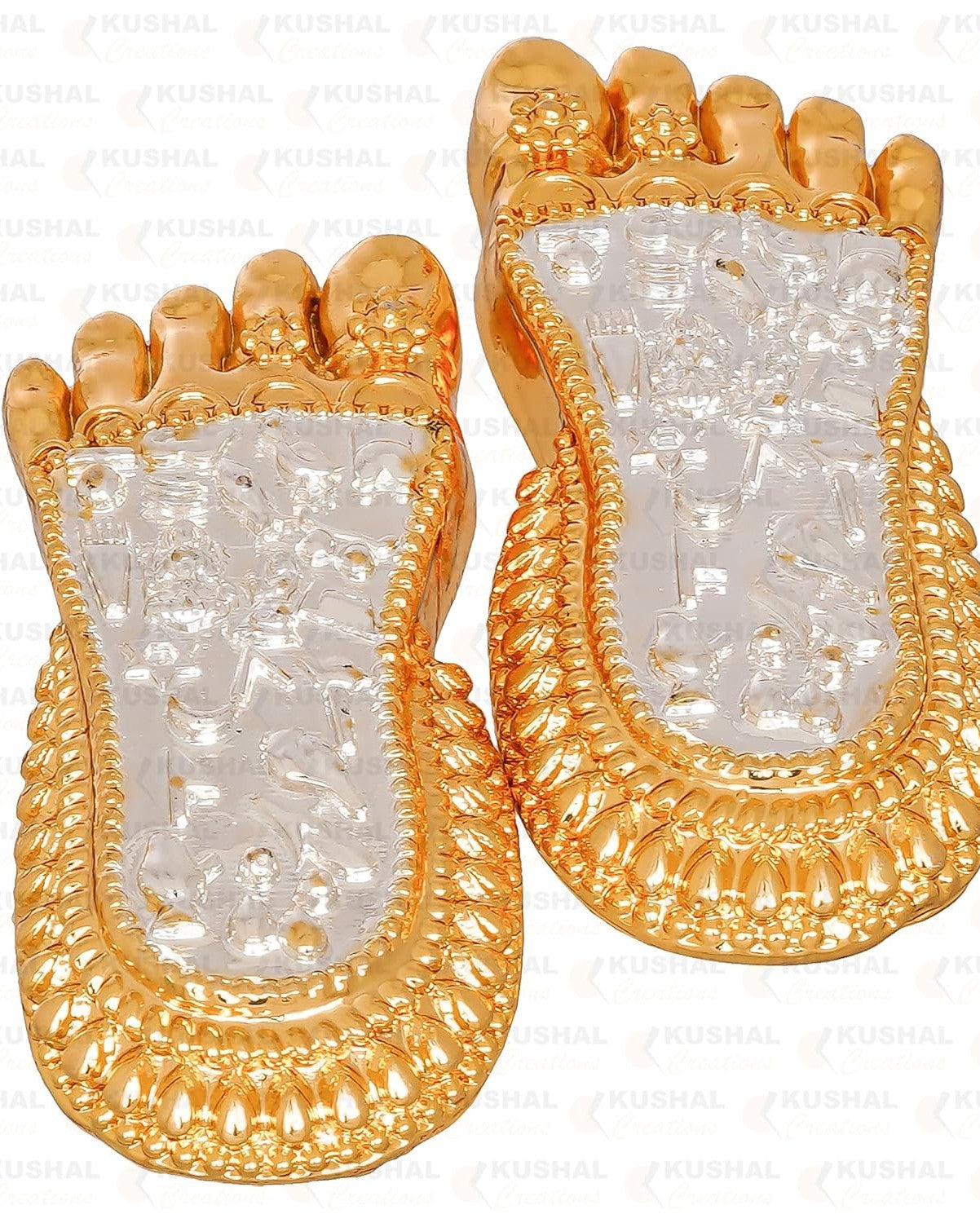 Laxmi Charan Paduka, 24K Gold and 999 Silver Plated