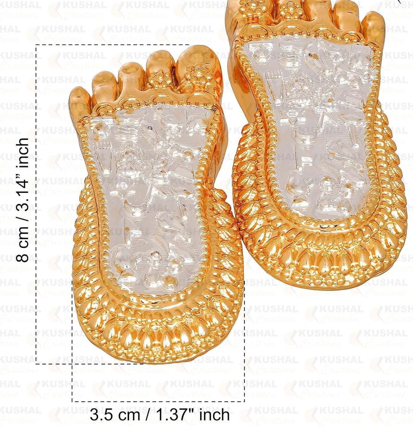 Laxmi Charan Paduka, 24K Gold and 999 Silver Plated