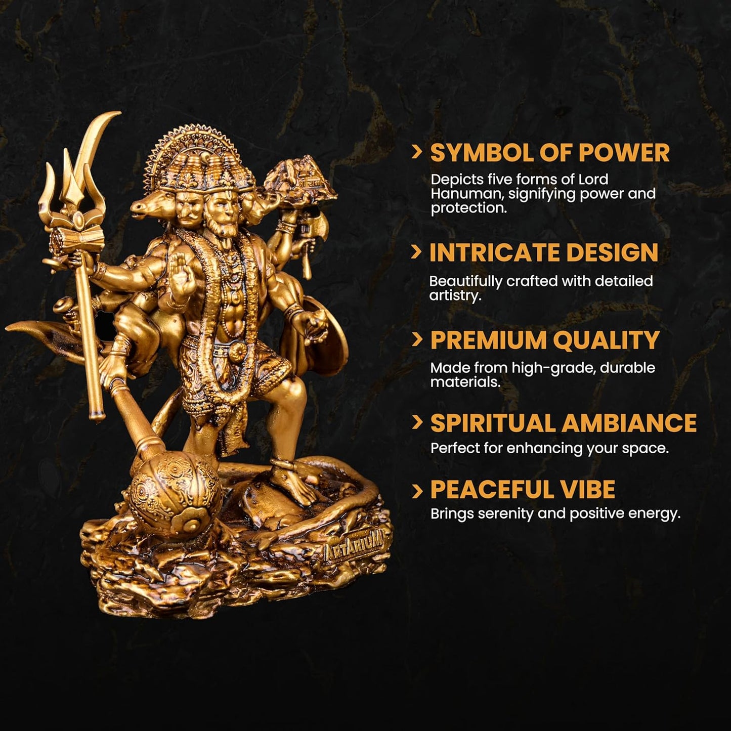 Panchmukhi Hanuman Standing Car Dashboard Home Decor Item Ganesh Murti Statue