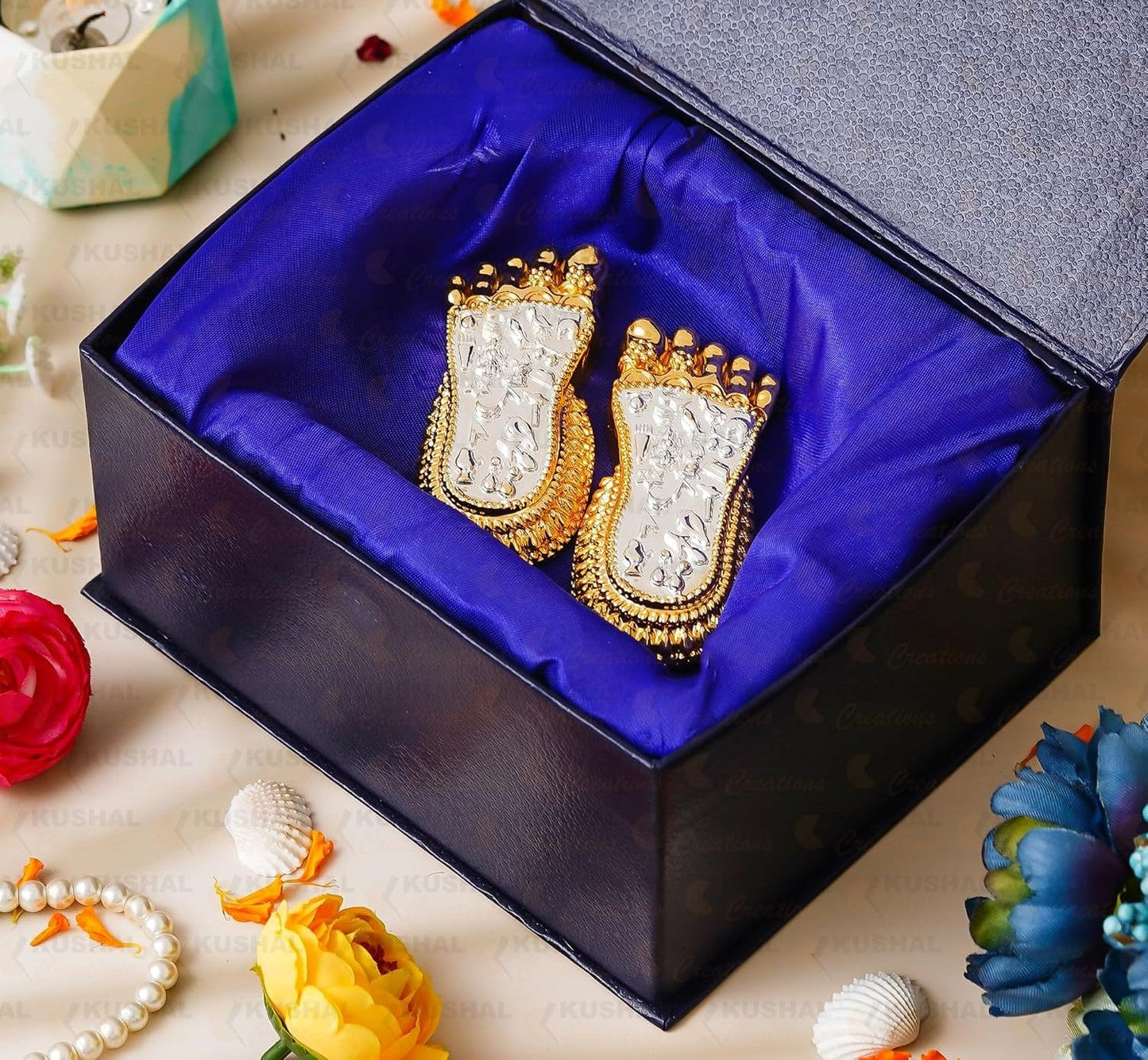 Laxmi Charan Paduka, 24K Gold and 999 Silver Plated