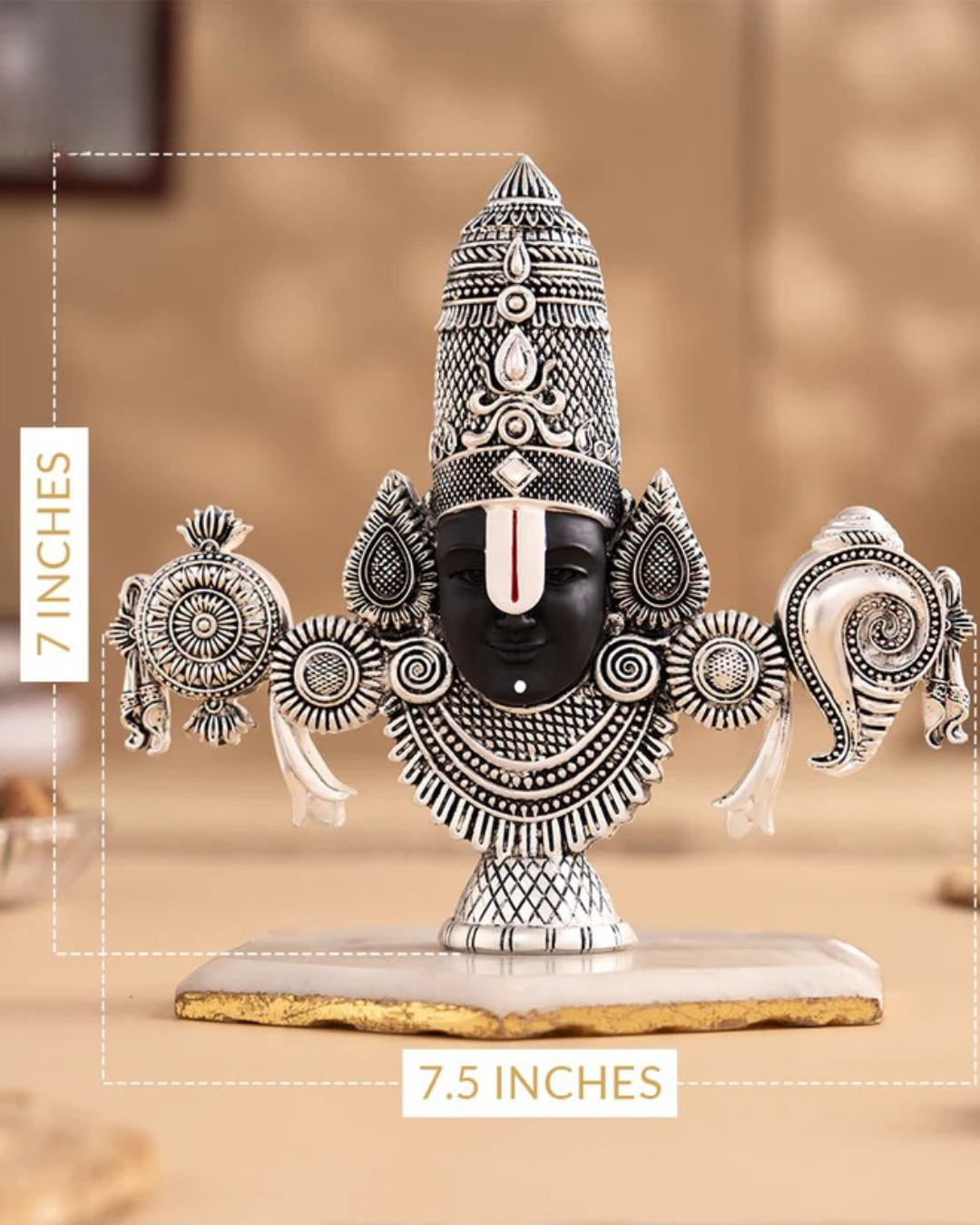 Tirupati Balaji Silver Face Plating