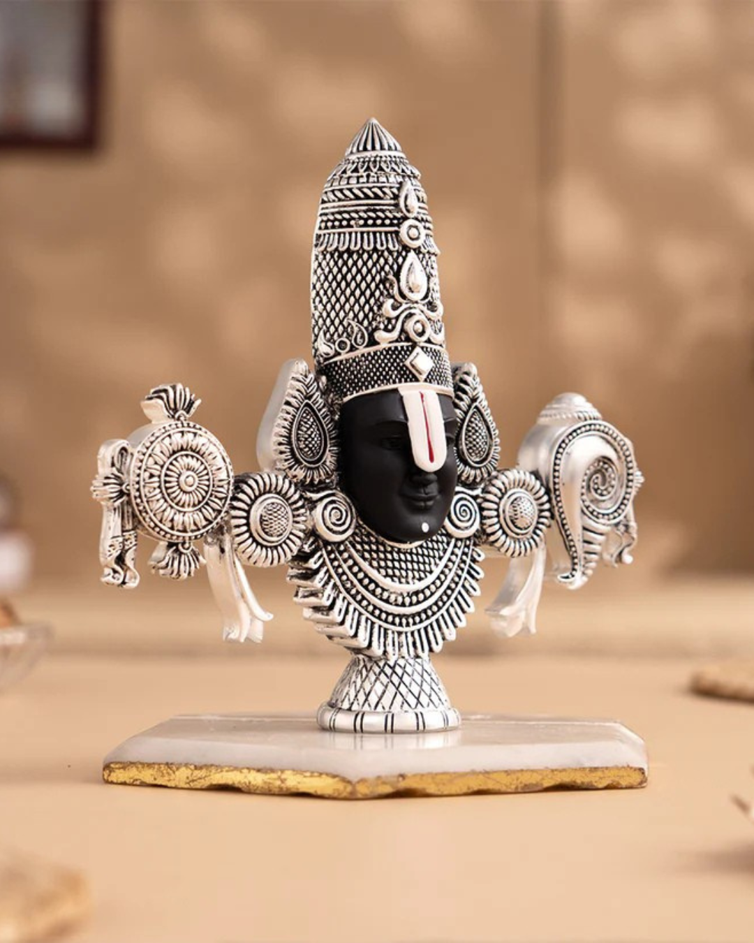Tirupati Balaji Silver Face Plating