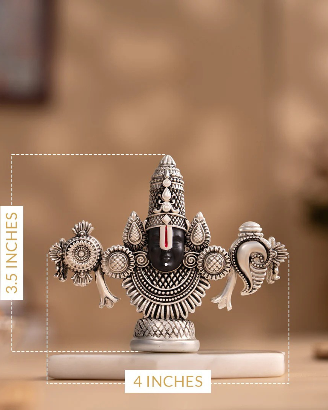 Tirupati Balaji Silver Face Plating