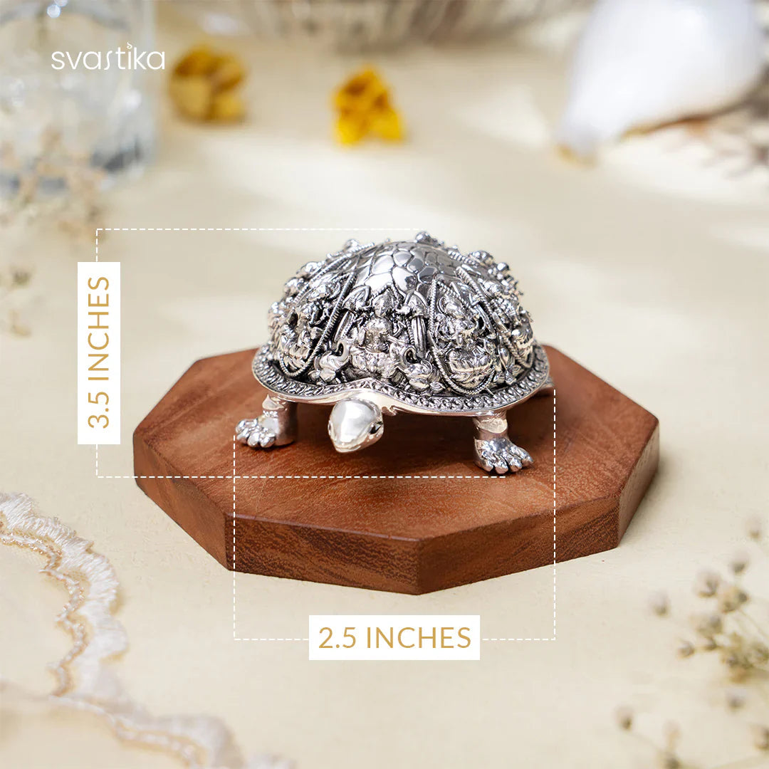 Ornate Silver-plated Vastu Tortoise