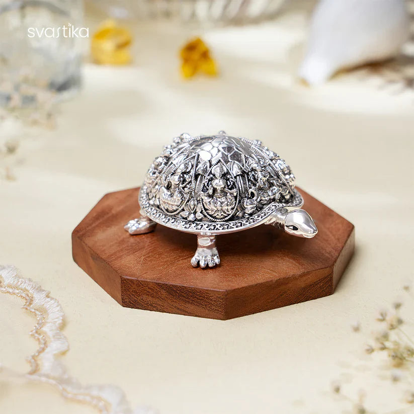 Ornate Silver-plated Vastu Tortoise