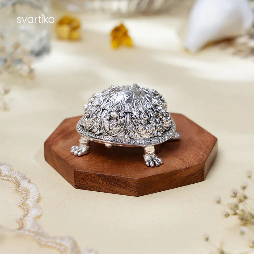 Ornate Silver-plated Vastu Tortoise